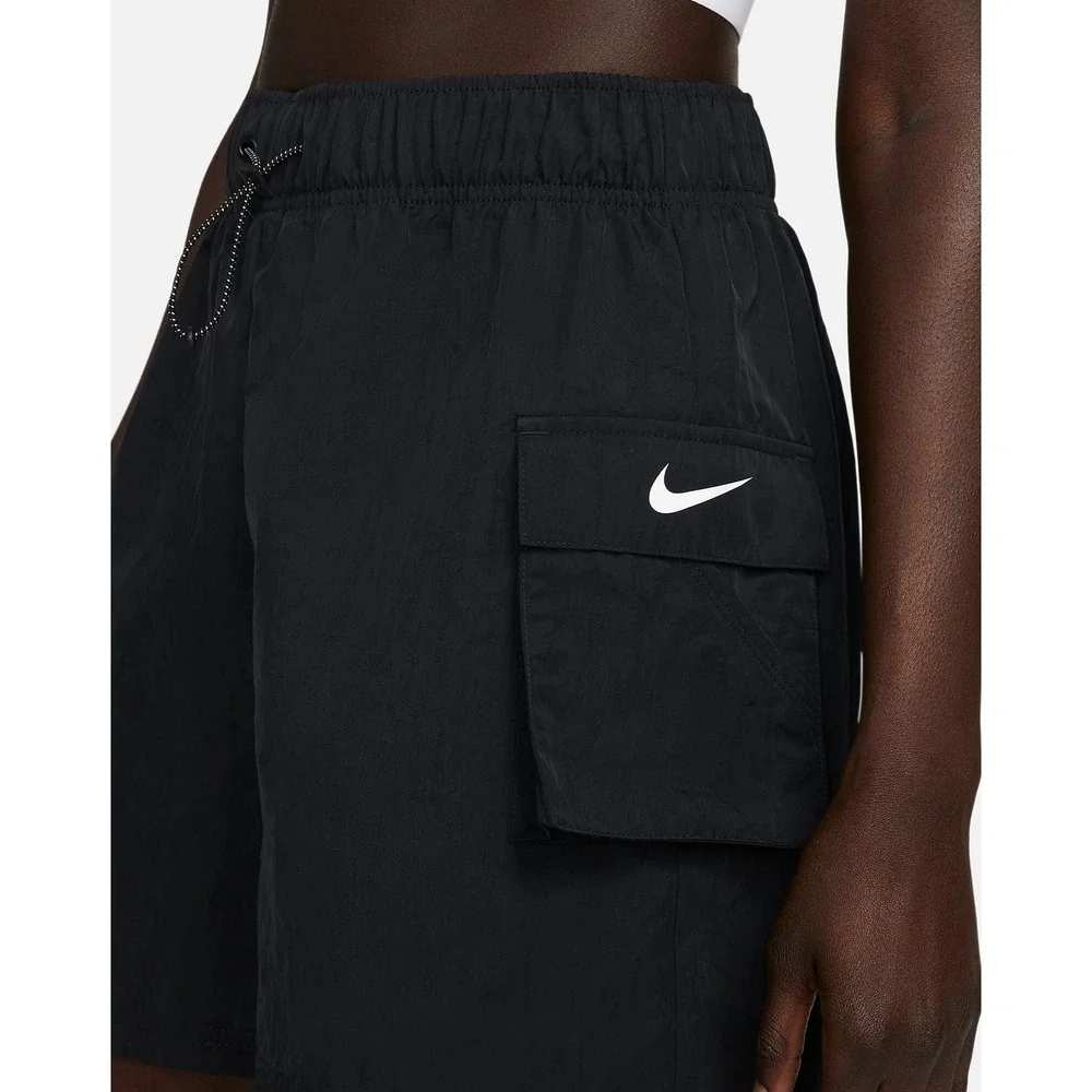 NIKE Sportswear Essential Woven High Rise Shorts XS Black DM6247-010